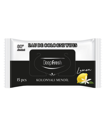 Peceta xhepi të lagura freskuese të thella me 15 fletë me limon